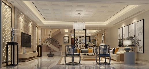 现代中式别墅装修效果图 246平米30万预算案例解析 - 深圳装修设计实践